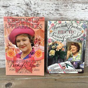 Hyacinth Bucket Humor Books Set of 2 Book of Etiquette & Hectic Social Calendar